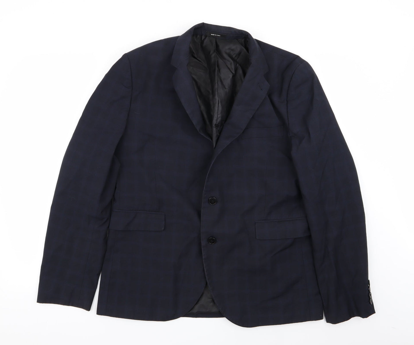 Cedar Wood State Mens Blue Check  Jacket Blazer Size 44