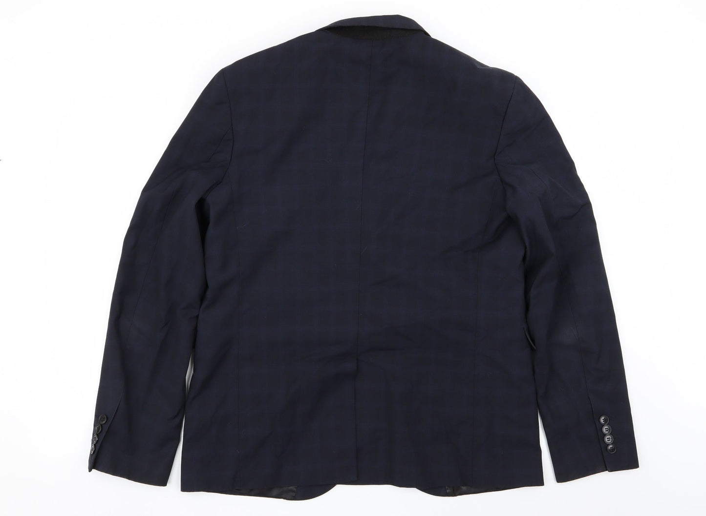 Cedar Wood State Mens Blue Check  Jacket Blazer Size 44