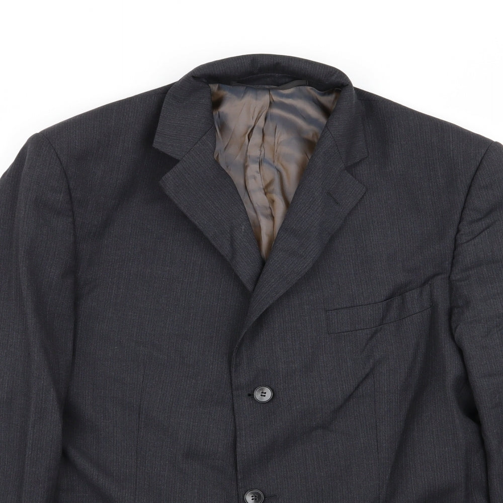 M&S Mens Grey Striped  Jacket Blazer Size 40