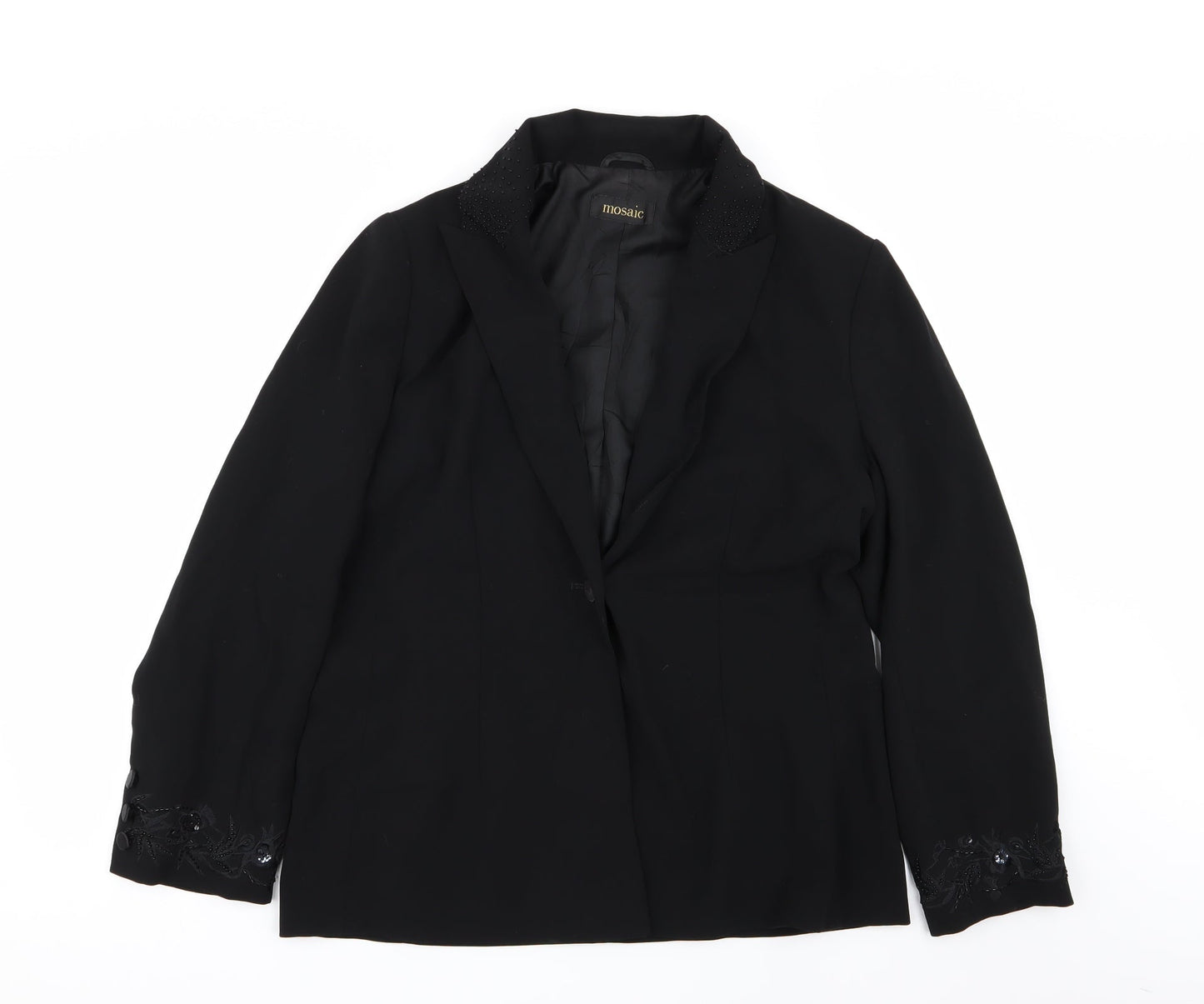 Mosaic Womens Black   Jacket Blazer Size 10