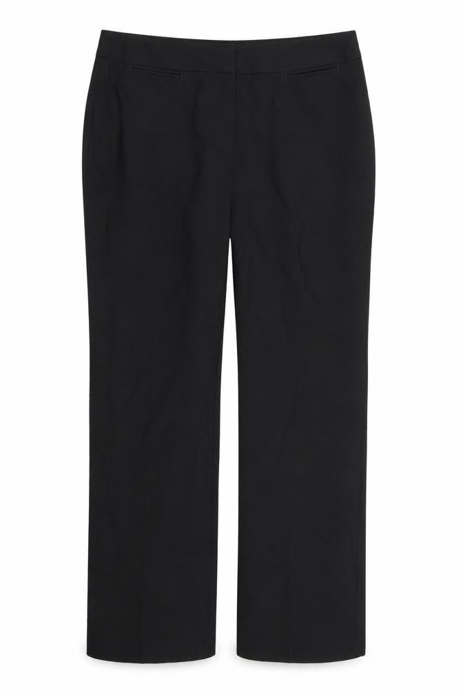 Front view of Papaya women’s black trousers, size UK 12, 28-inch leg