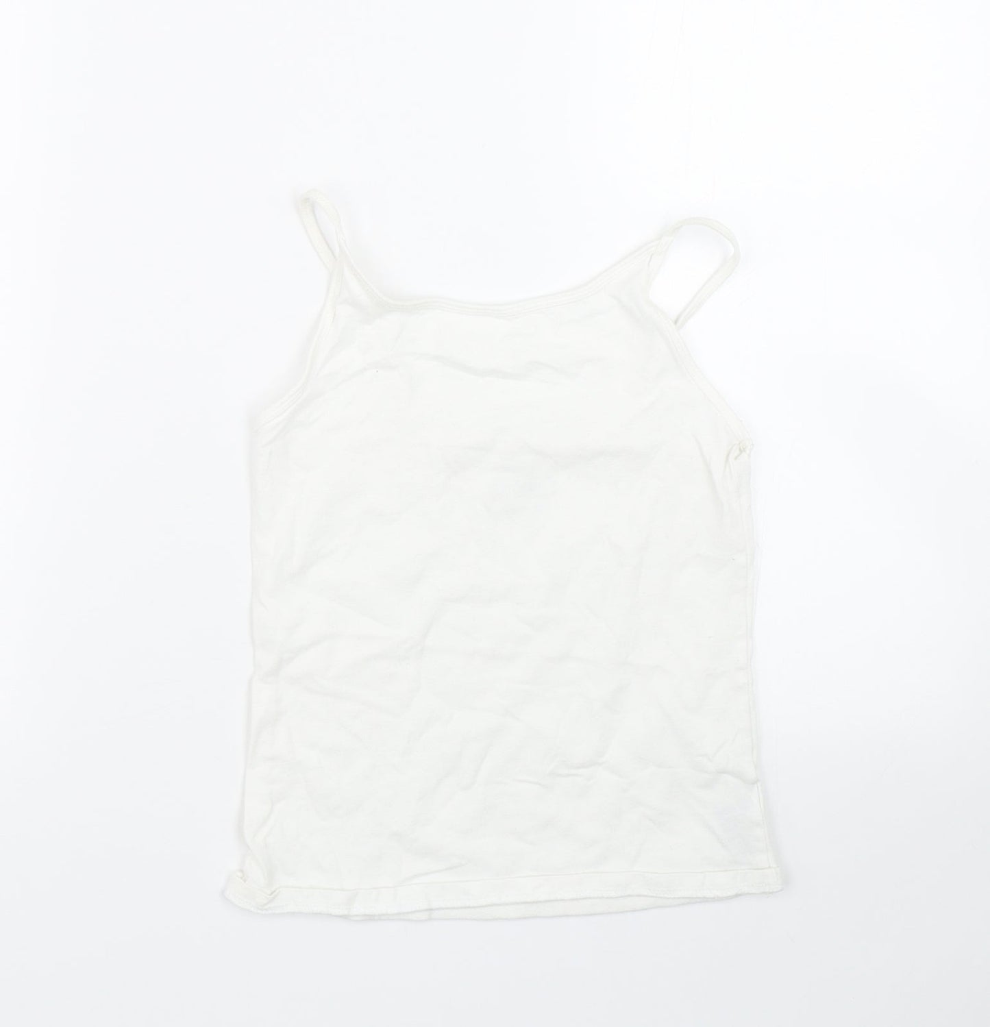 pep&co Girls White   Basic Tank Size 9-10 Years