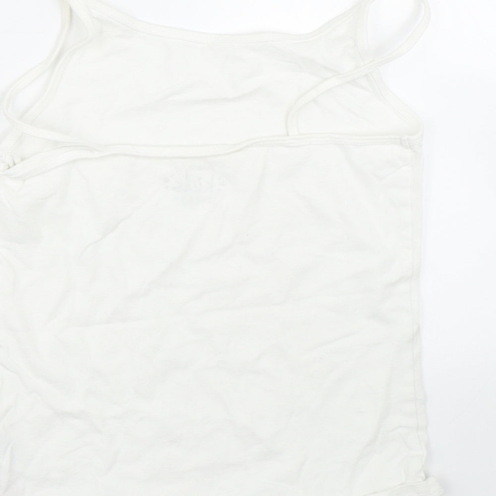pep&co Girls White   Basic Tank Size 9-10 Years