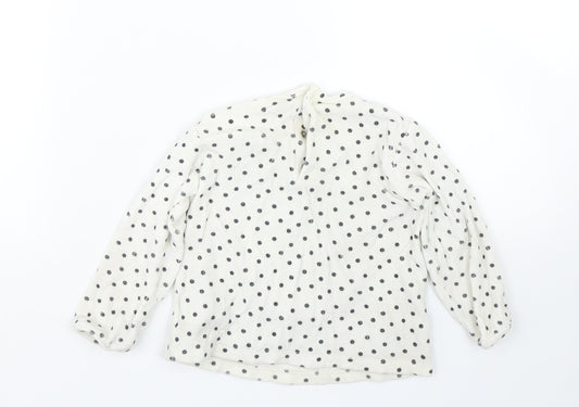 Preworn Baby White Spotted  Pullover Jumper Size 24 Months  - Cat