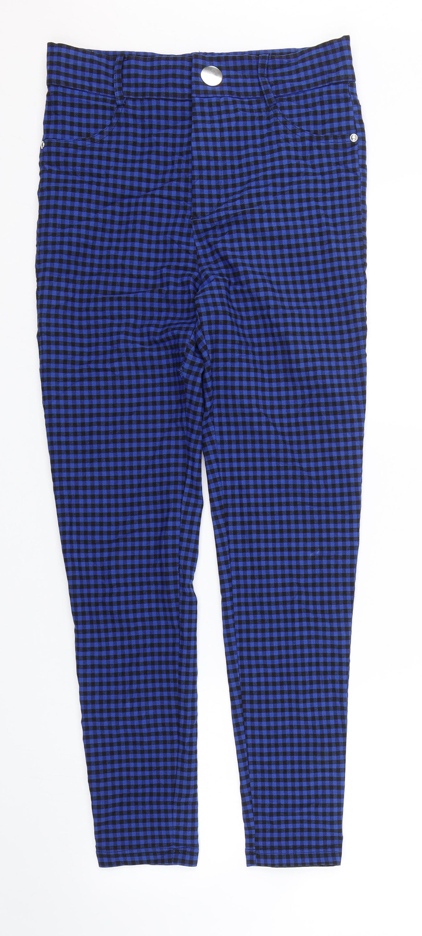 Zara Womens Blue Check  Trousers  Size M L27 in