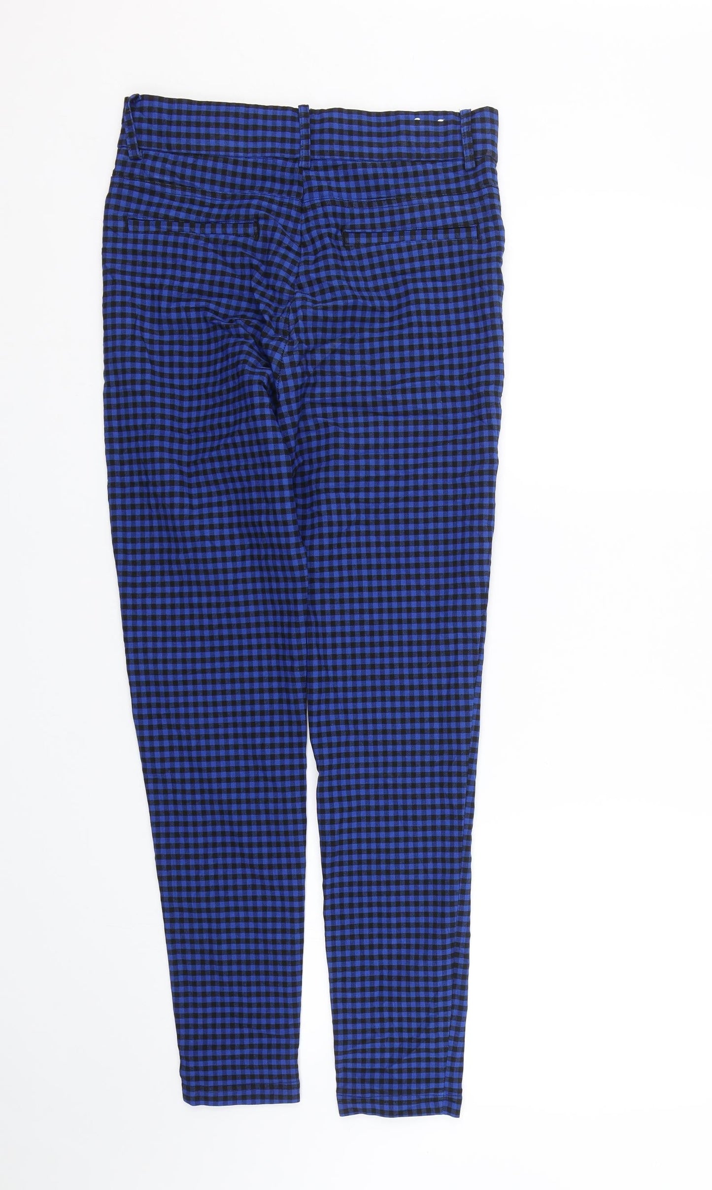 Zara Womens Blue Check  Trousers  Size M L27 in