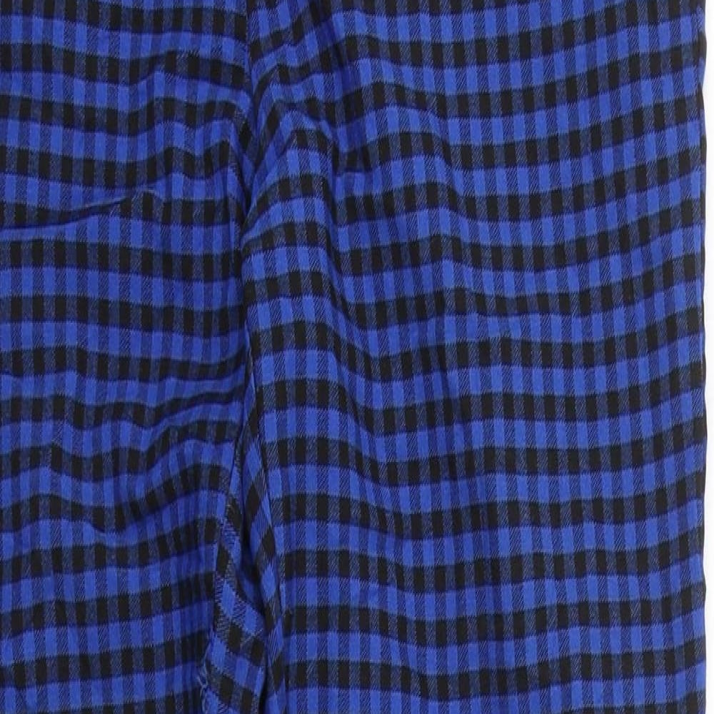 Zara Womens Blue Check  Trousers  Size M L27 in