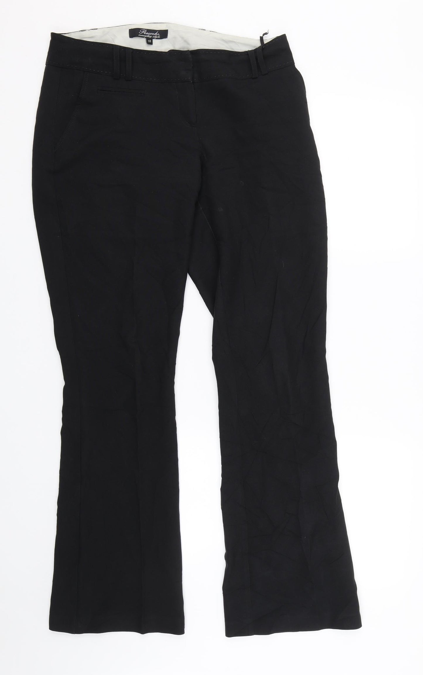 Peacocks Womens Black   Trousers  Size 10 L30 in