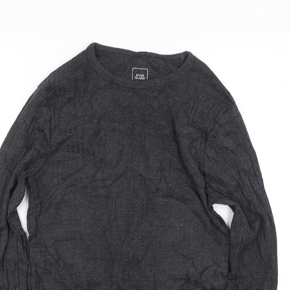 River Island Womens Grey   Basic T-Shirt Size XS