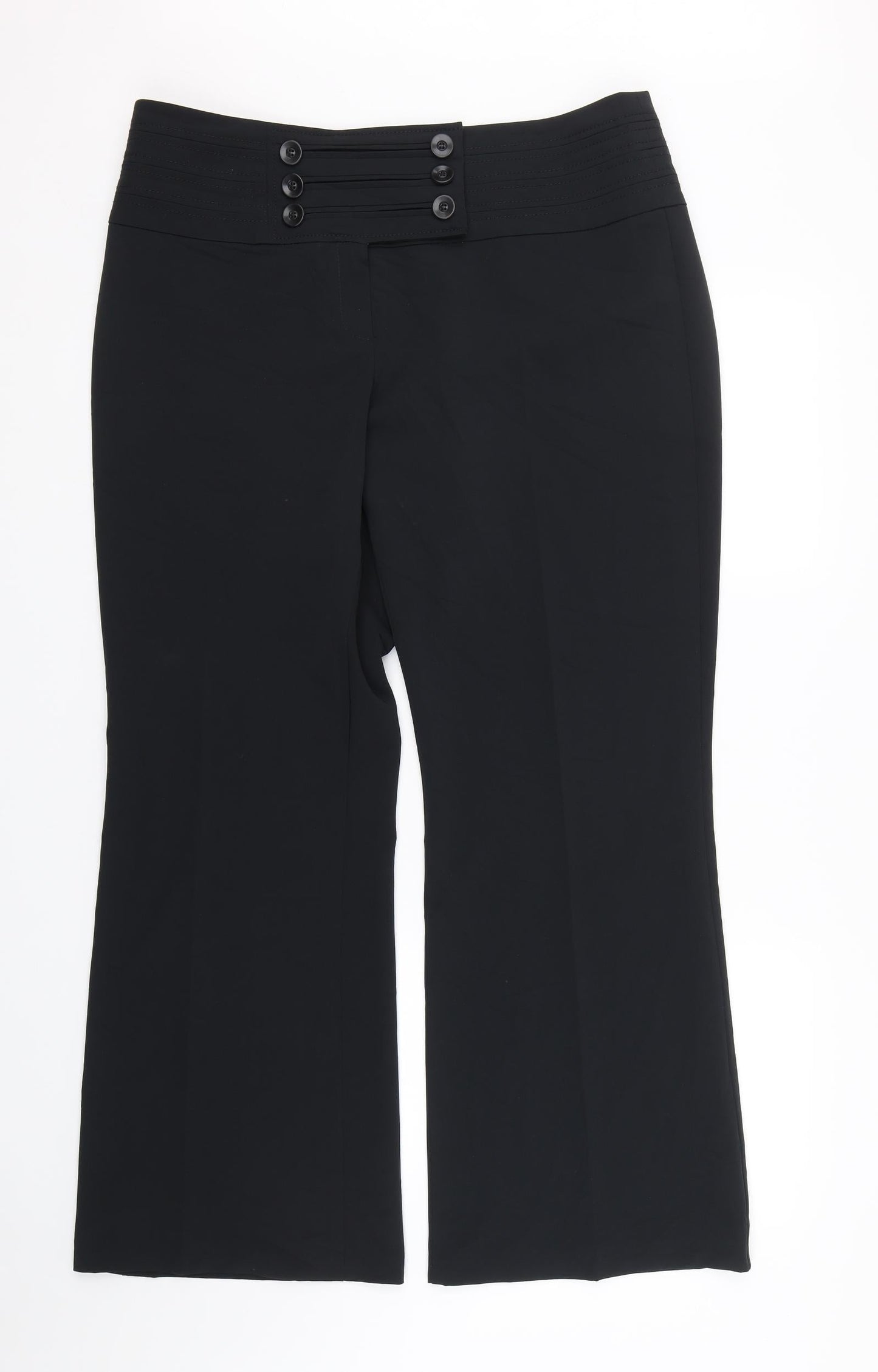 M&S Womens Black   Trousers  Size 16 L27 in