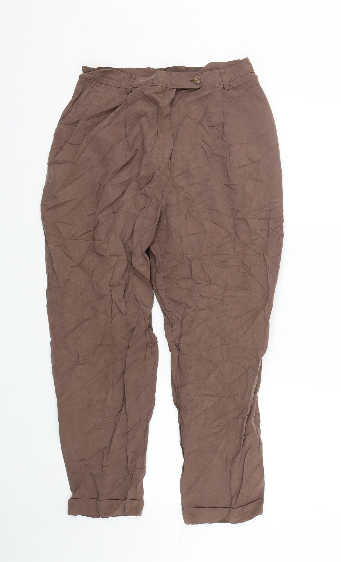 M&S Womens Brown   Trousers  Size 14 L25 in