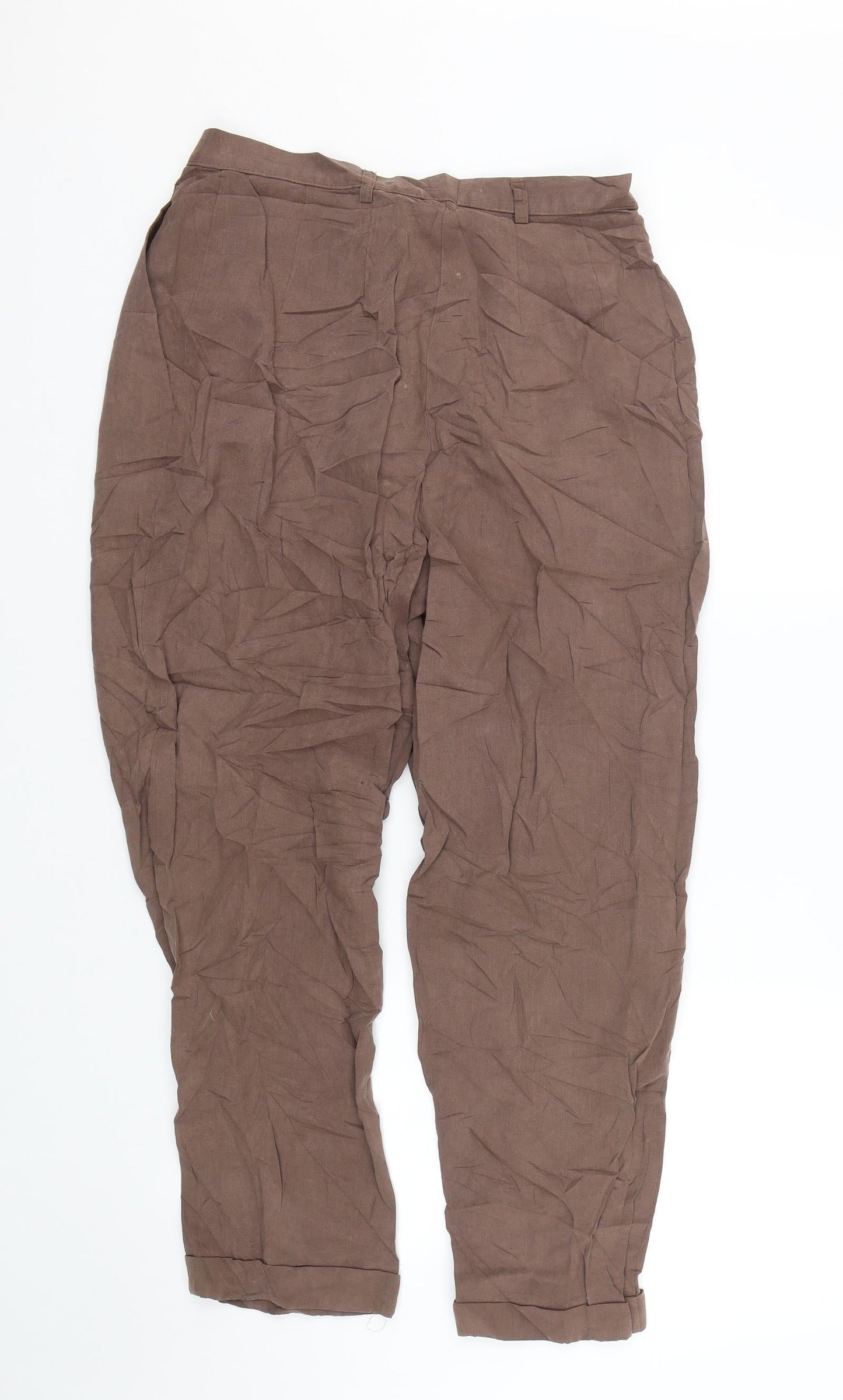 M&S Womens Brown   Trousers  Size 14 L25 in