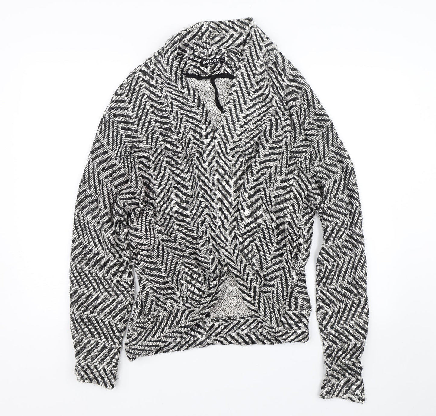 Select Womens Black Striped  Cardigan Jumper Size 12