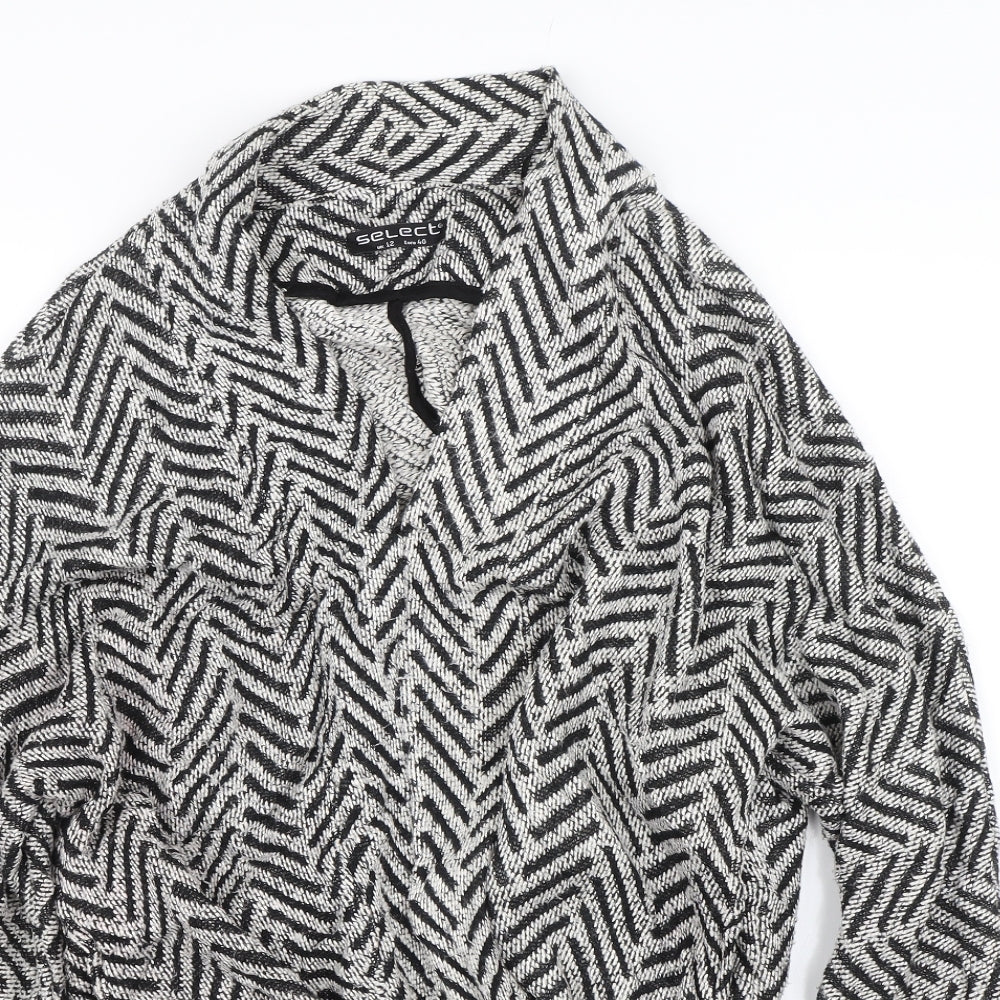 Select Womens Black Striped  Cardigan Jumper Size 12