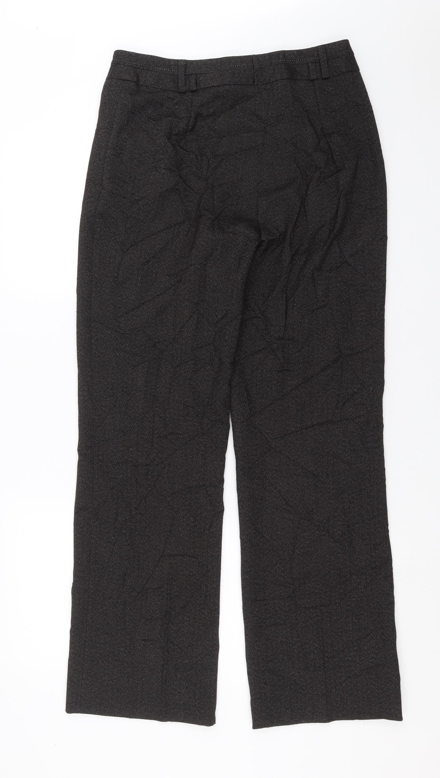 Oscar B  Womens Black Herringbone  Trousers  Size 12 L29 in