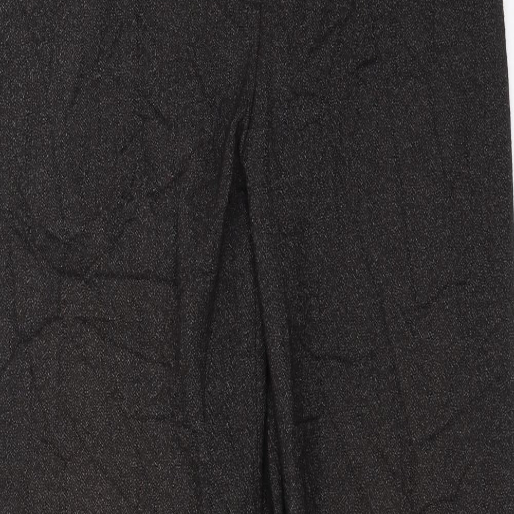 Oscar B  Womens Black Herringbone  Trousers  Size 12 L29 in