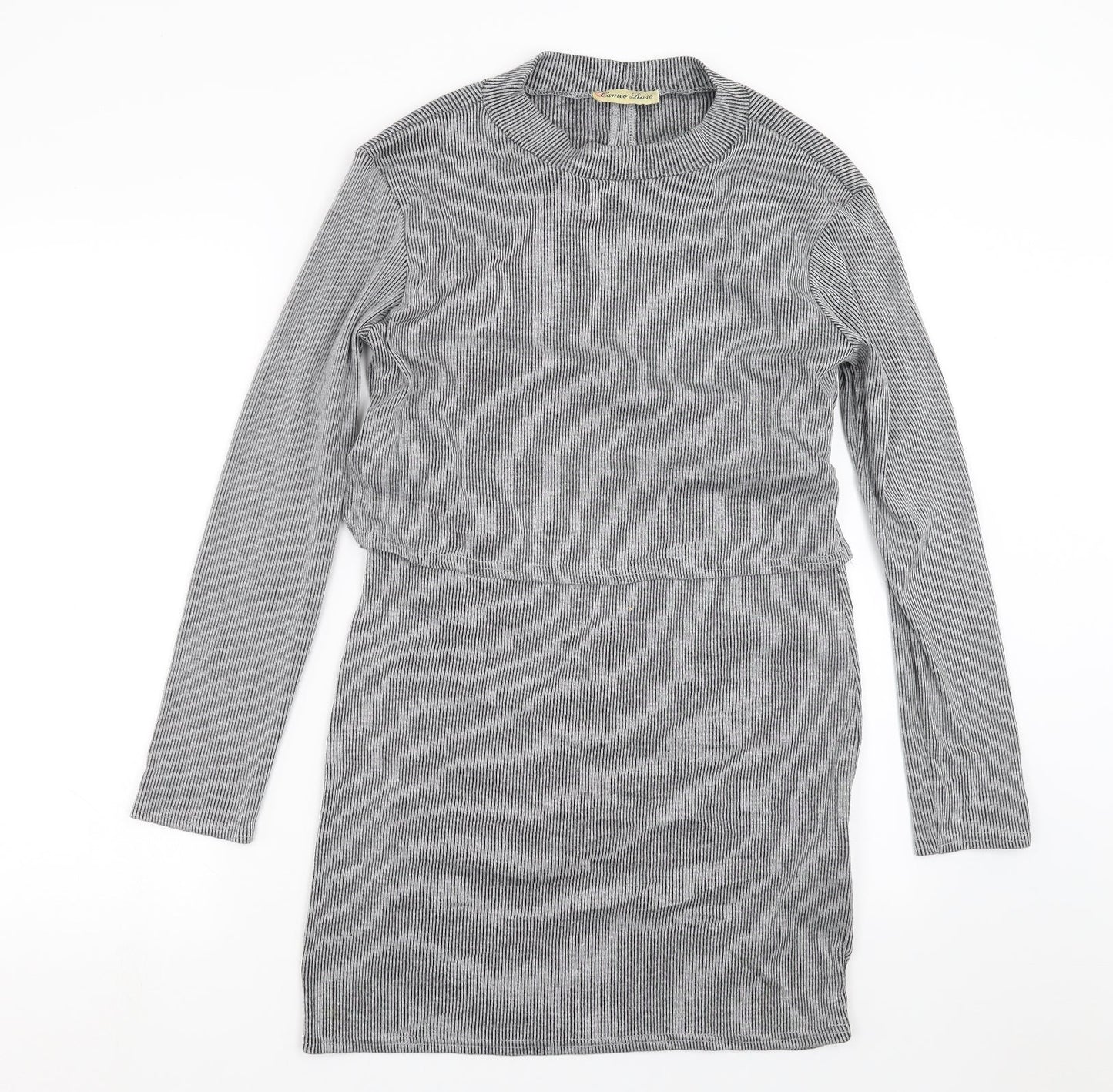 CAMEO ROSE Womens Grey Striped  Shift  Size 12