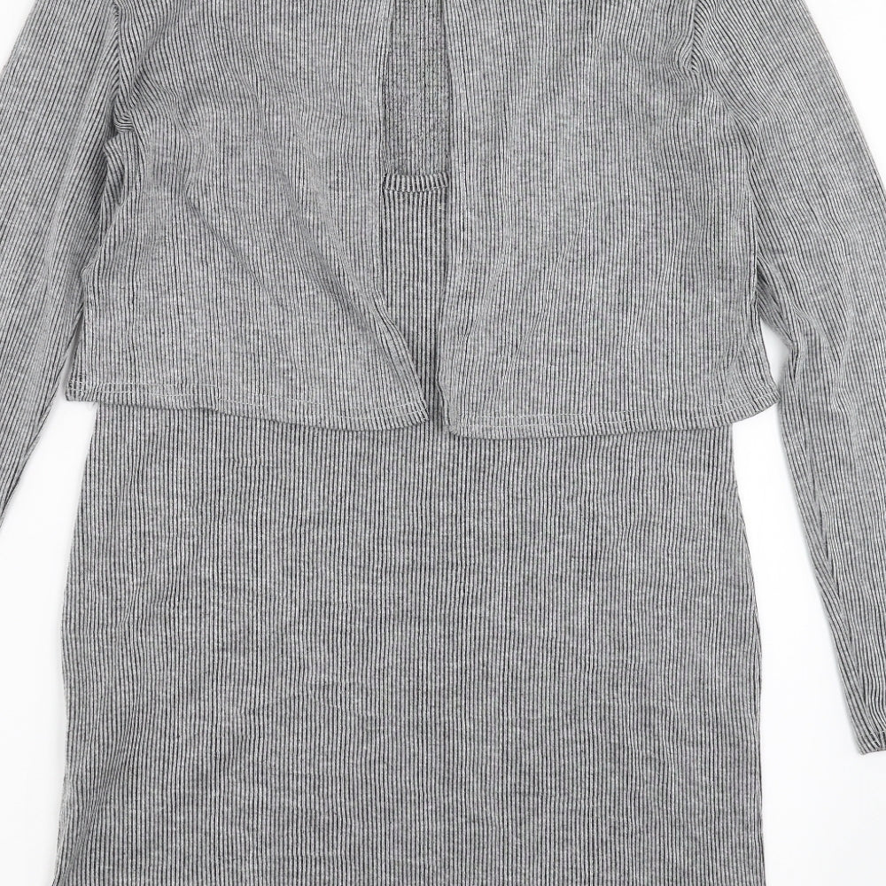 CAMEO ROSE Womens Grey Striped  Shift  Size 12