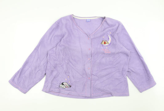 Disney Womens Purple Solid  Top Pyjama Top Size 18  - winne the pooh, disney
