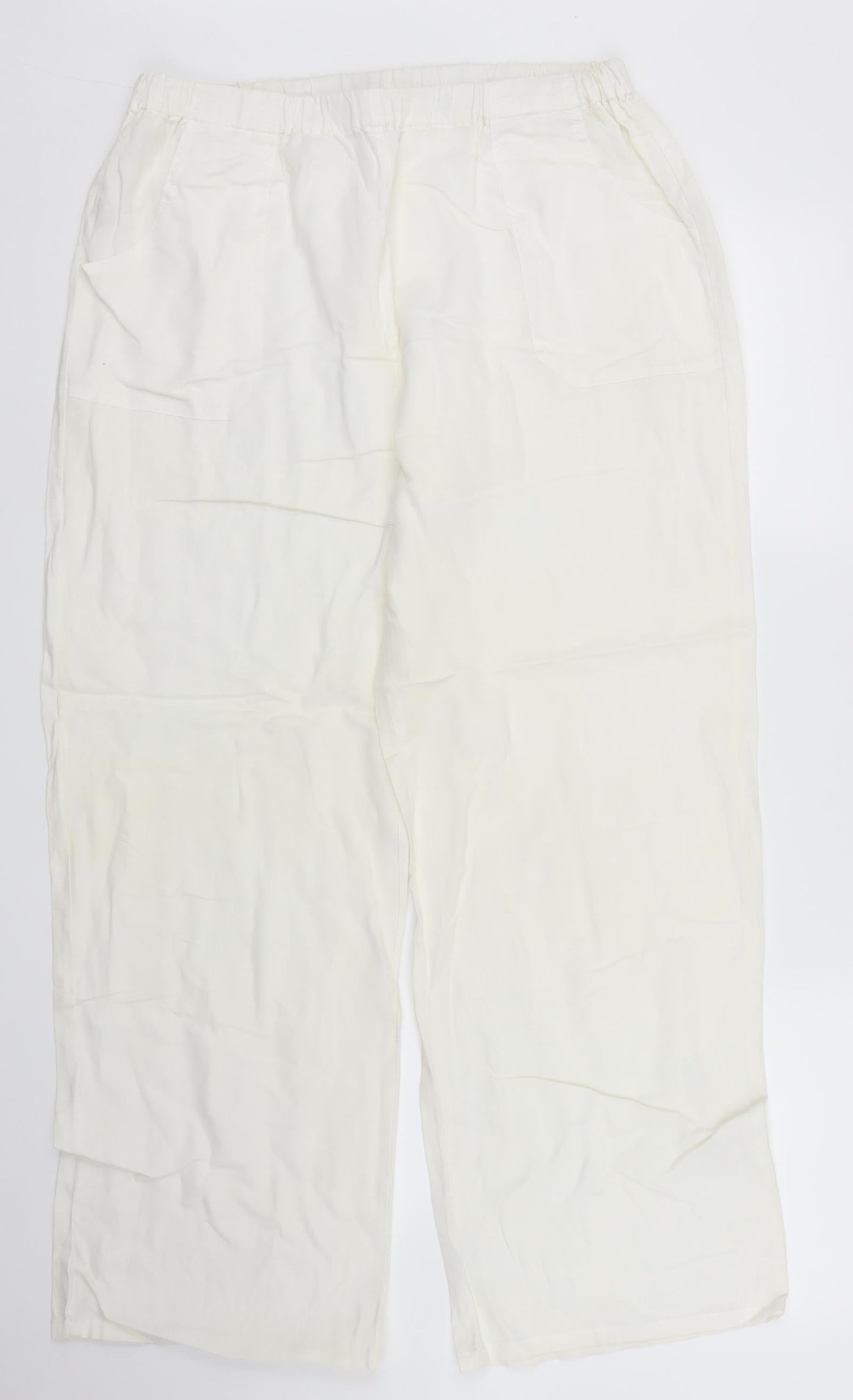 H&H Fashion Womens Ivory   Trousers  Size L L27 in