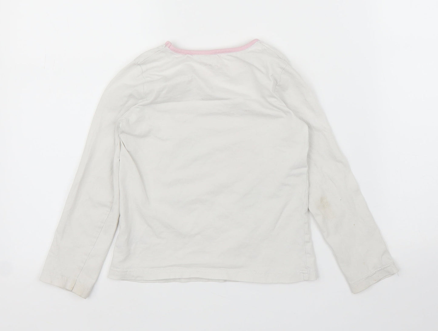 Nutmeg Girls White   Basic T-Shirt Size 5-6 Years