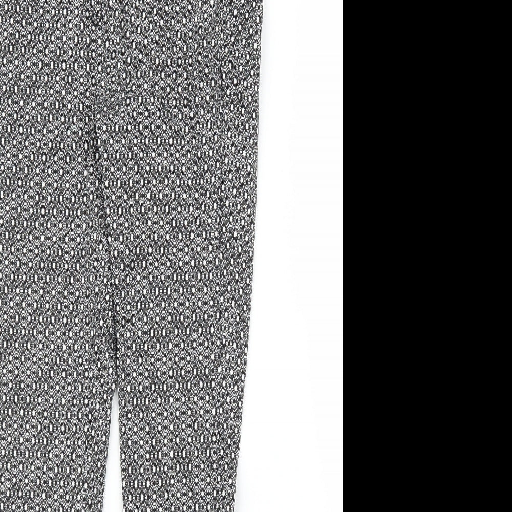 Dorothy Perkins Womens Grey Floral  Carrot Trousers Size 8 L24 in