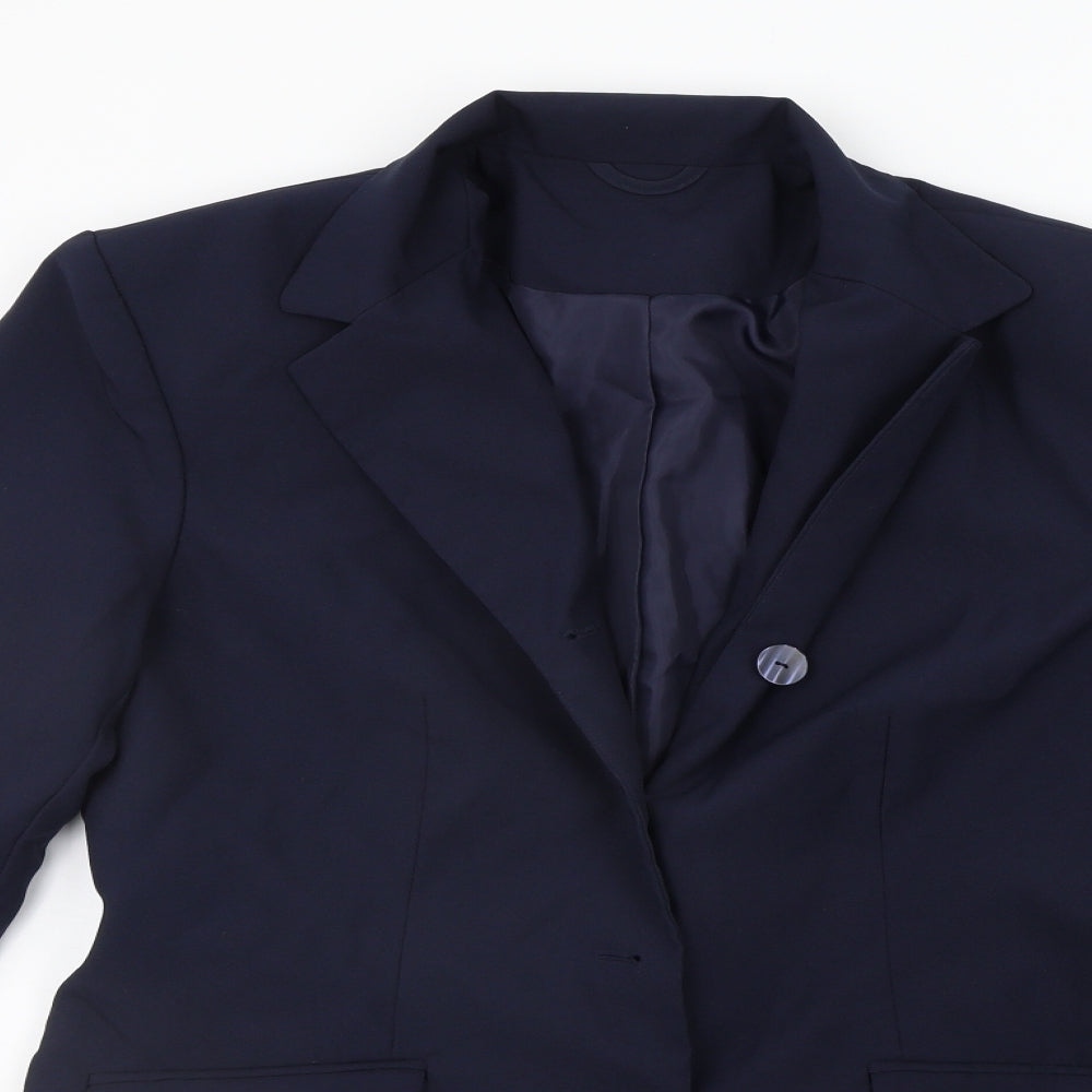Preworn Womens Blue   Jacket Suit Jacket Size 14