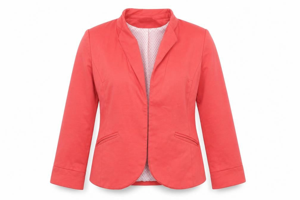 Front view of Atmosphere women’s orange jacket suit jacket, size UK 6