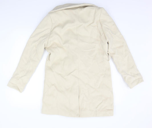 H&M Womens Beige Houndstooth  Jacket Coat Size 10