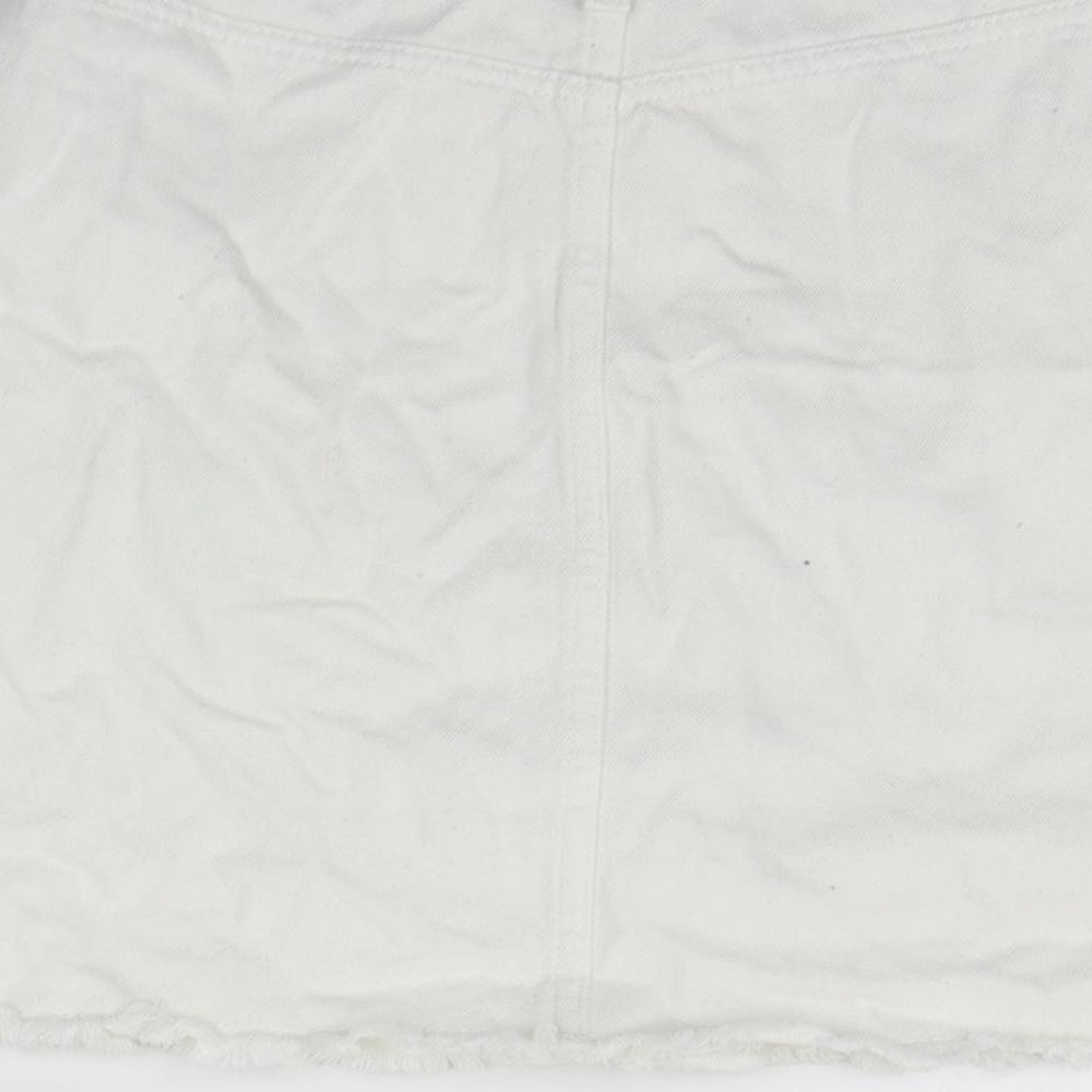 deniem co Womens Silver Houndstooth  A-Line Skirt Size 8