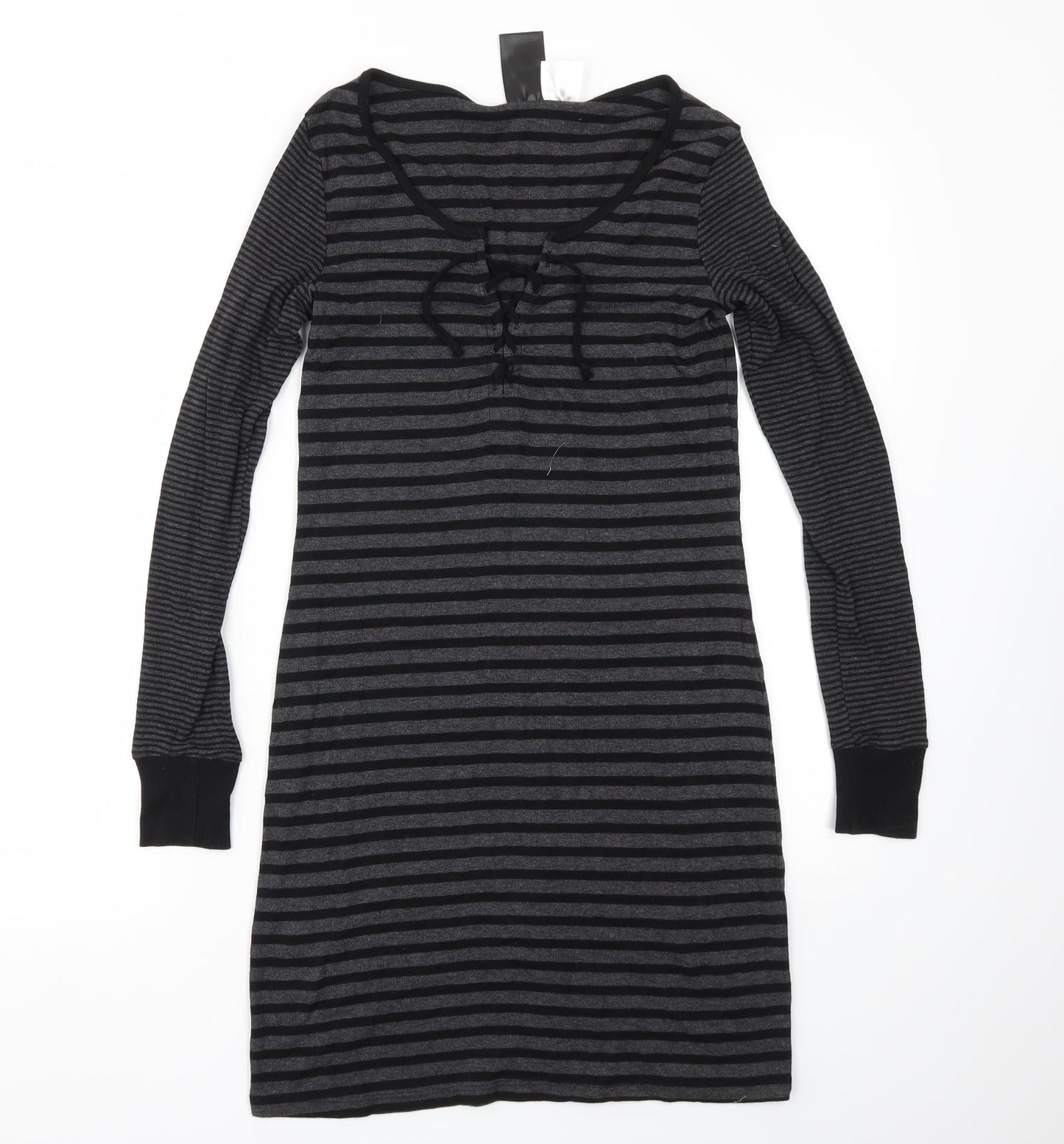 H&M Womens Black Striped  Fit & Flare  Size S