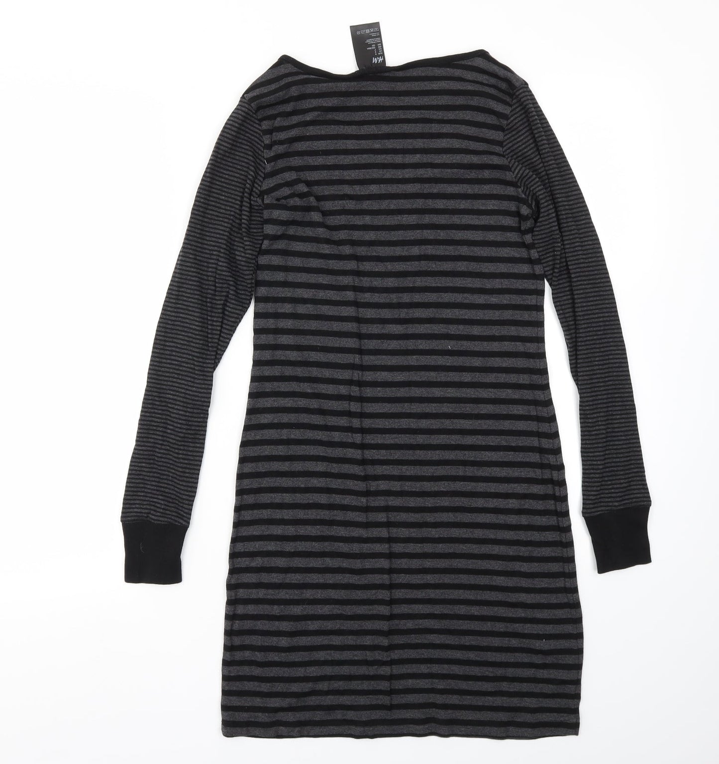 H&M Womens Black Striped  Fit & Flare  Size S