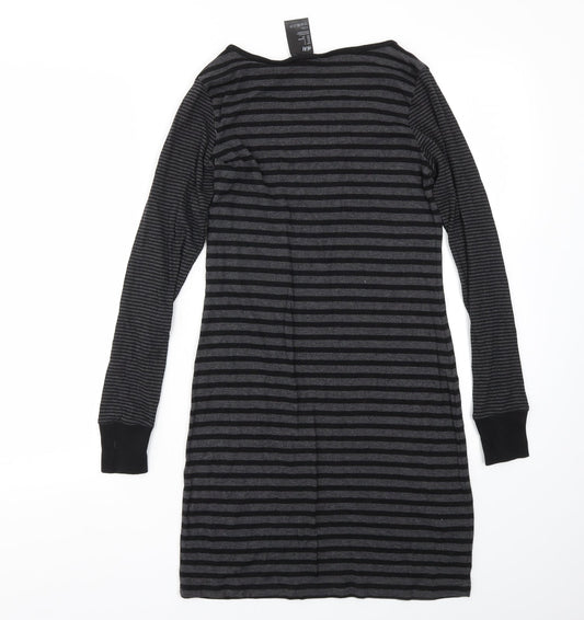 H&M Womens Black Striped  Fit & Flare  Size S