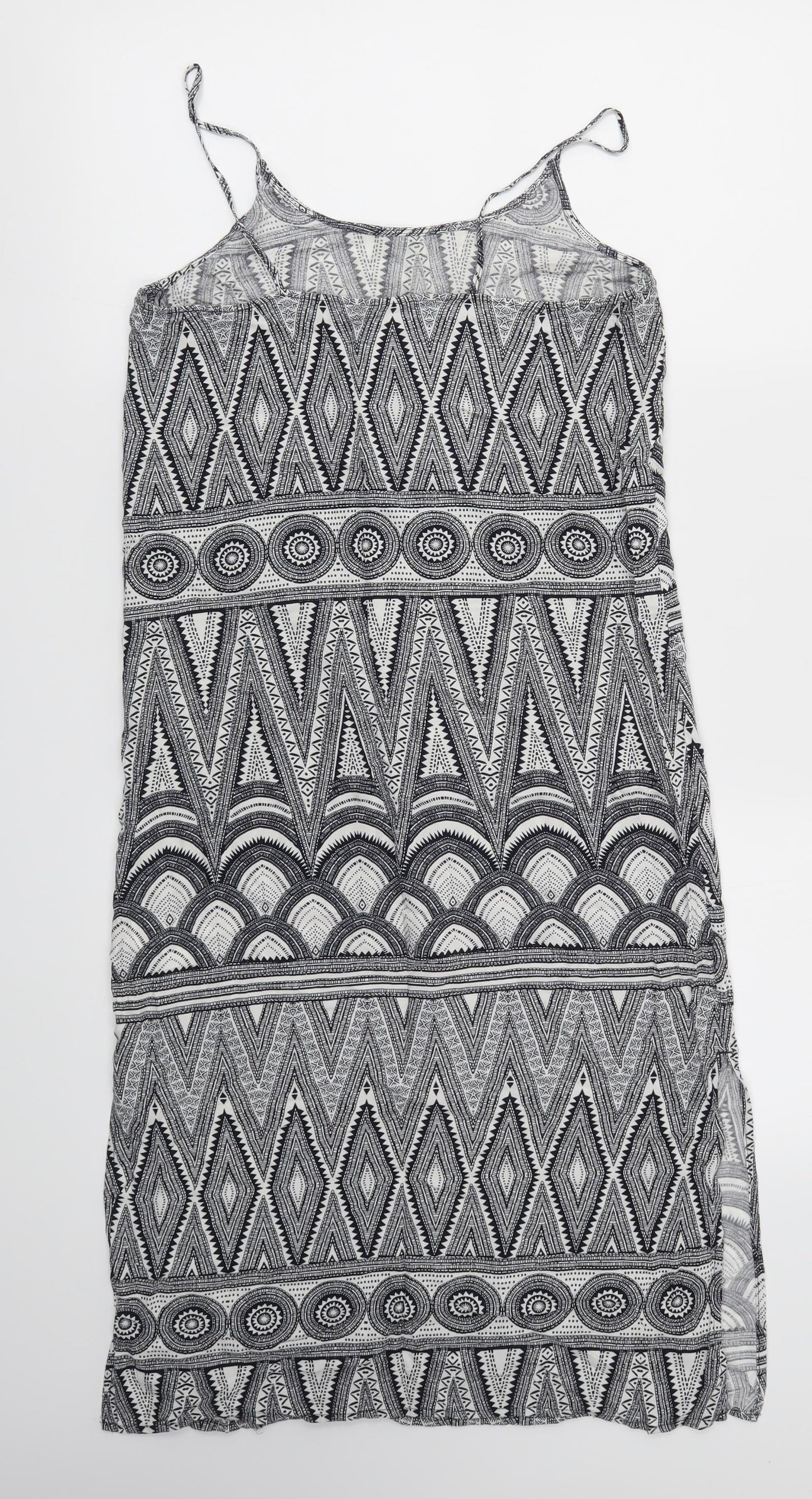 H&M Womens Black Geometric  Fit & Flare  Size 4