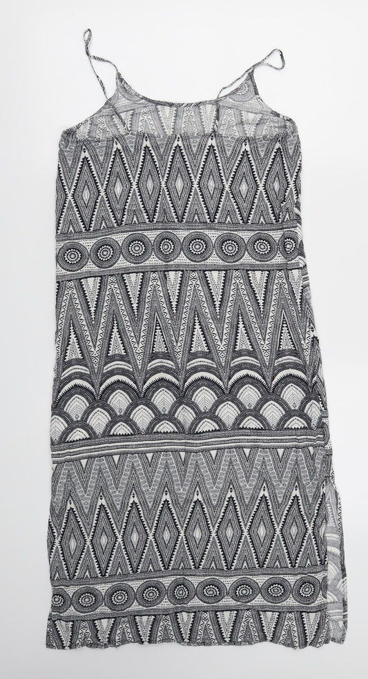 H&M Womens Black Geometric  Fit & Flare  Size 4