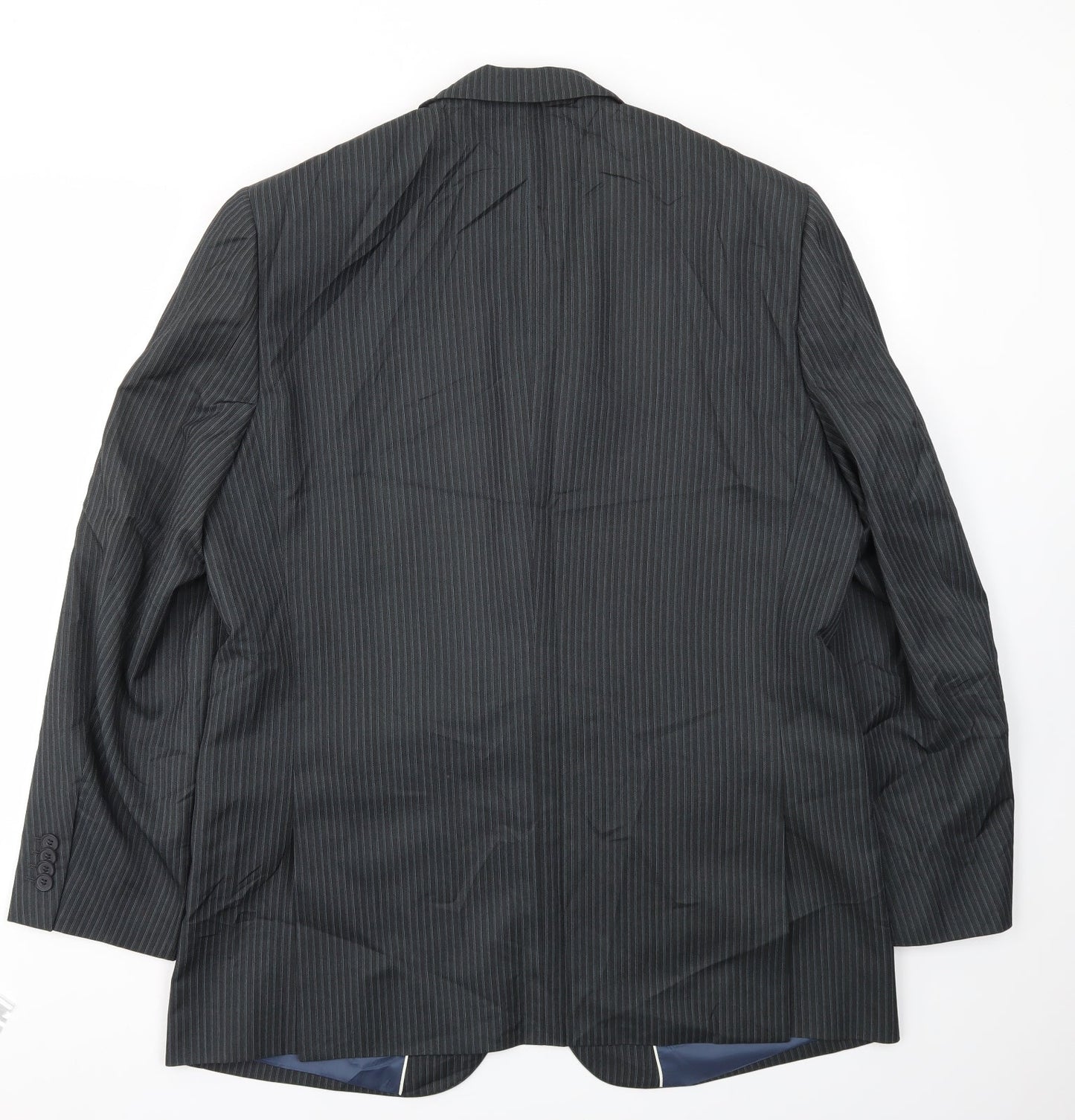 Aspen & Court Mens Grey Striped  Jacket Blazer Size 44