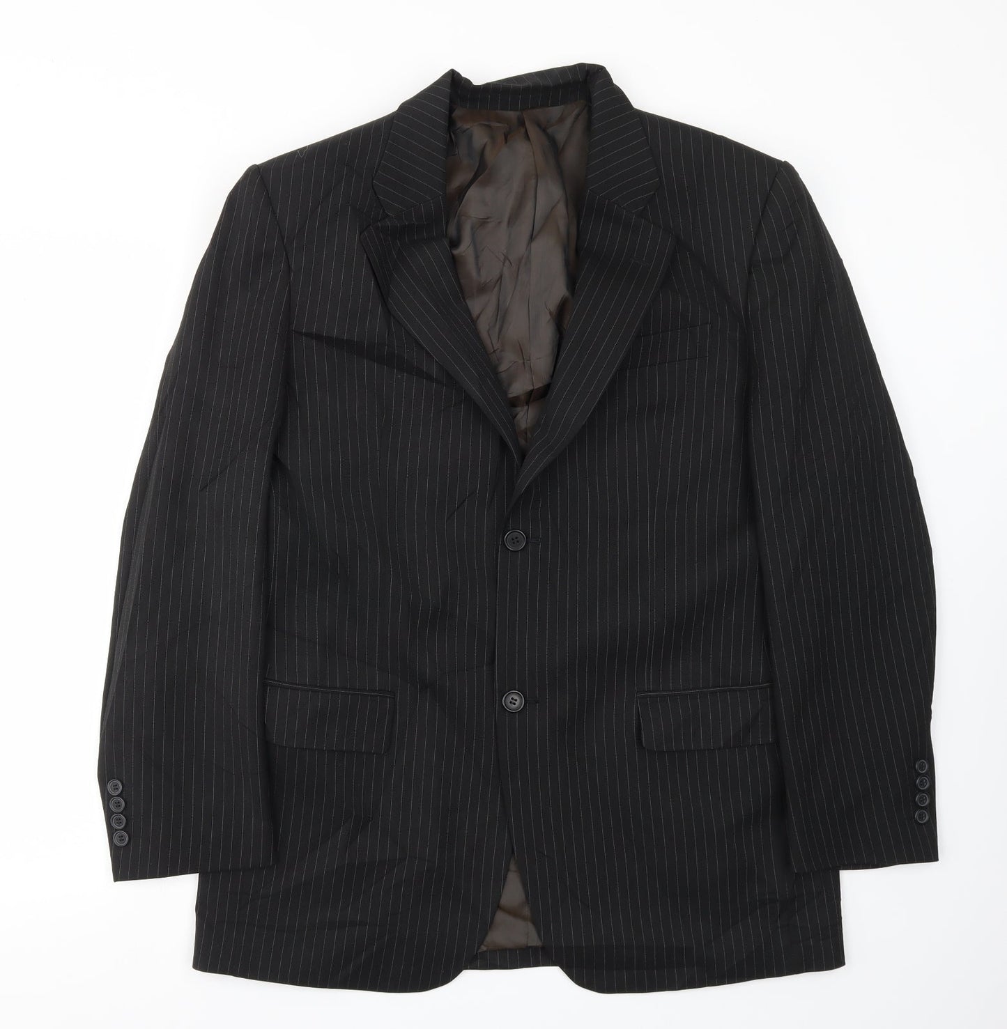 Taylor & Reece Mens Black Striped  Jacket Blazer Size 40