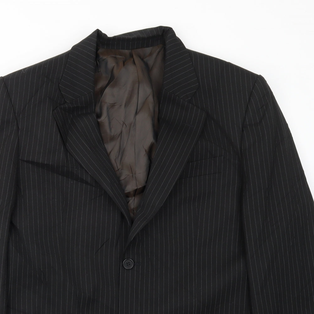 Taylor & Reece Mens Black Striped  Jacket Blazer Size 40