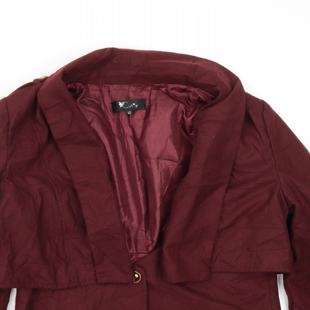 CUTIE  Womens Red   Jacket Blazer Size 10