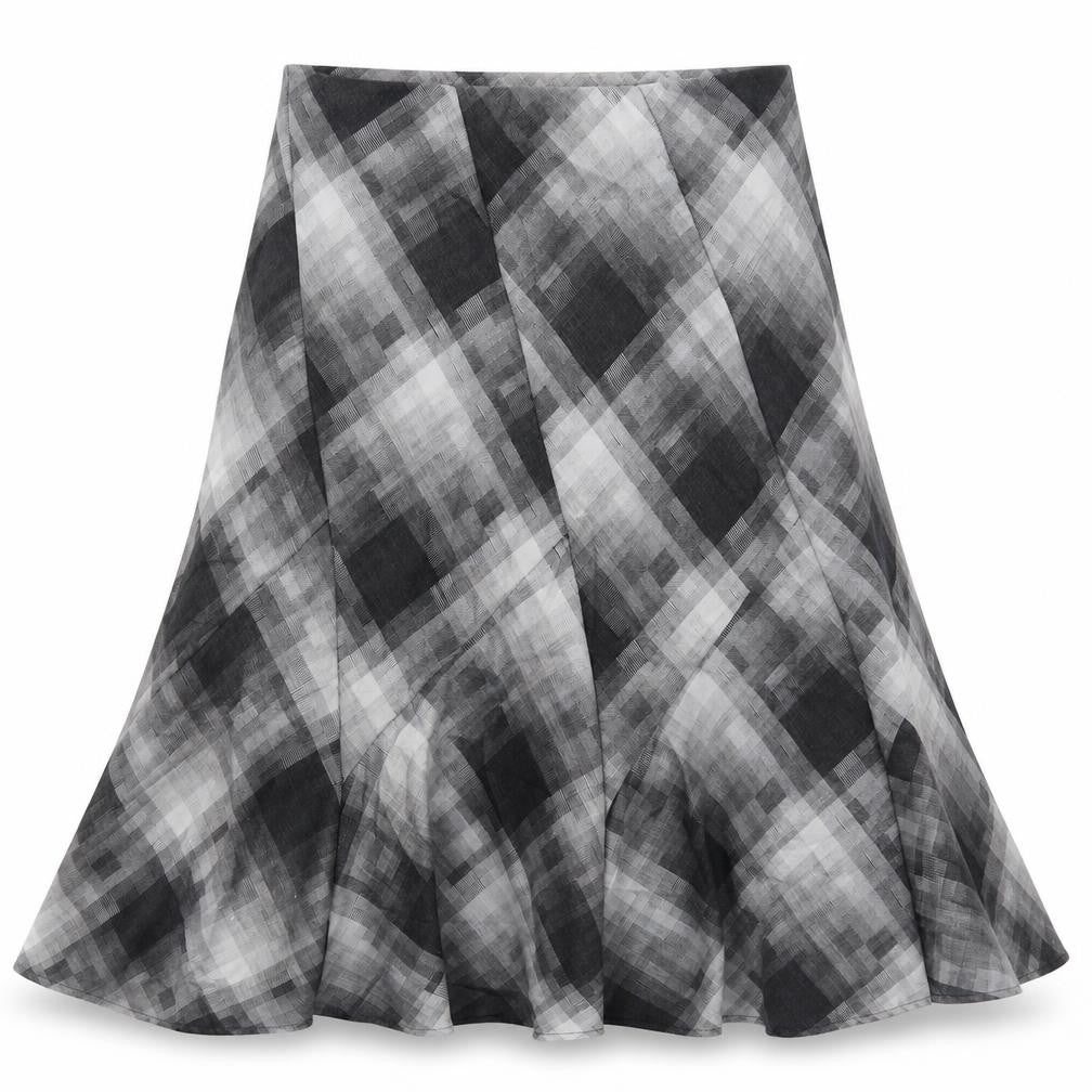 Marks and Spencer Womens Grey Geometric  Flare Skirt Size 10