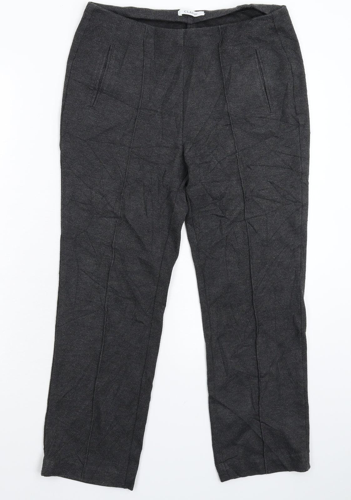 Marks and Spencer Womens Grey   Carrot Trousers Size 12 L25 in
