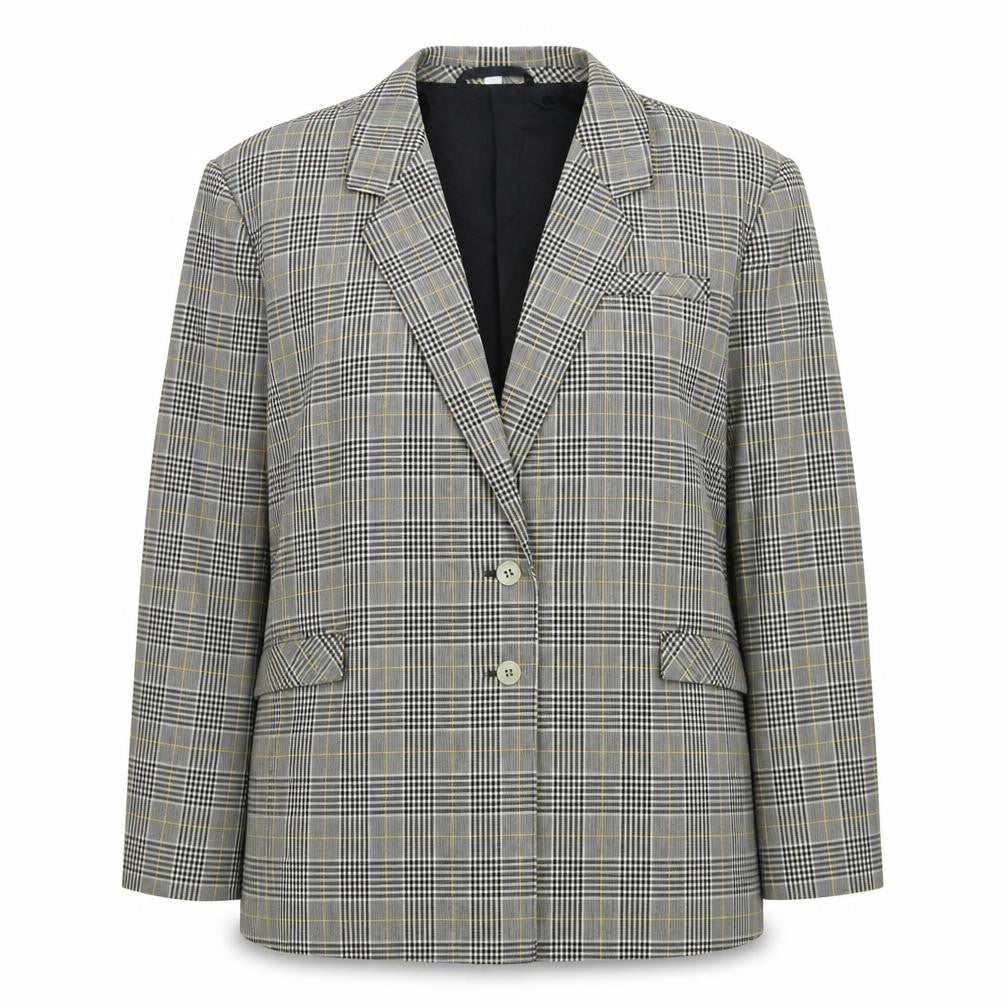 Preworn Womens Grey Check  Jacket Suit Jacket Size XL
