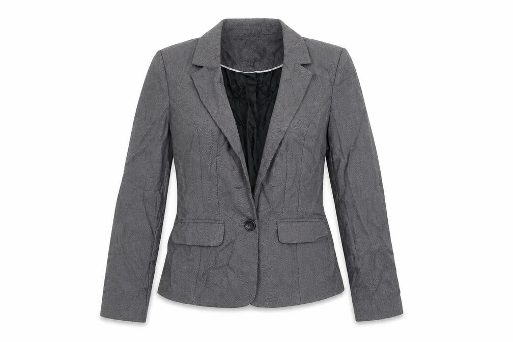 Front view of Papaya women’s grey jacket blazer, size UK 12