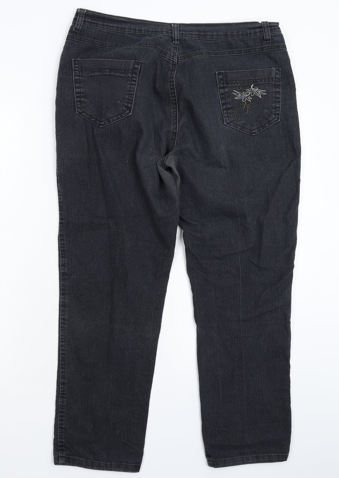 Preworn Womens Blue  Denim Straight Jeans Size 35 in L27 in