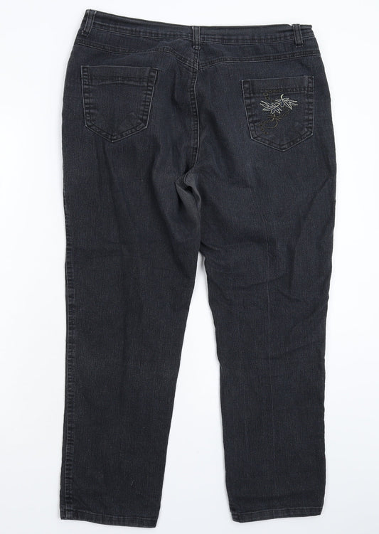 Preworn Womens Blue  Denim Straight Jeans Size 35 in L27 in