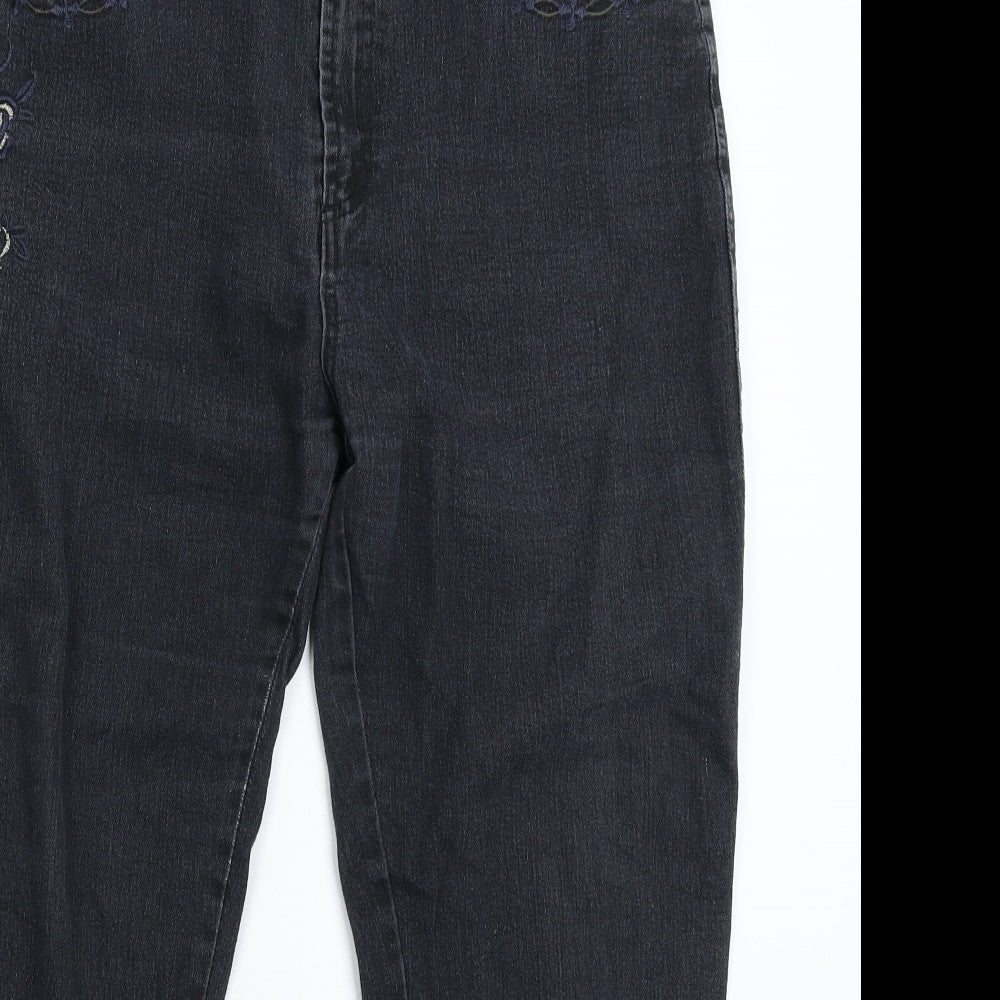 Preworn Womens Blue  Denim Straight Jeans Size 35 in L27 in