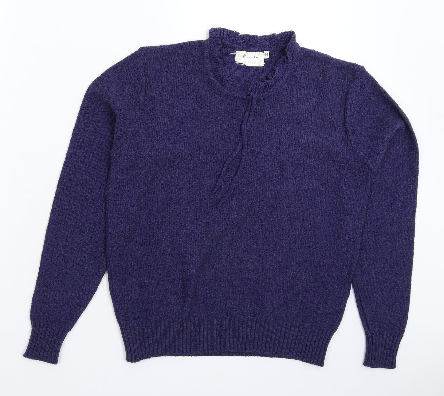 County Womens Blue  Jersey Pullover Jumper Size 14