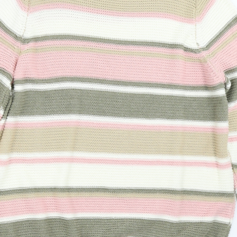 Julipa Womens Beige Striped  Pullover Jumper Size 16