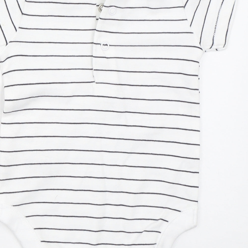Nutmeg Baby White Striped  Babygrow One-Piece Size 0-3 Months