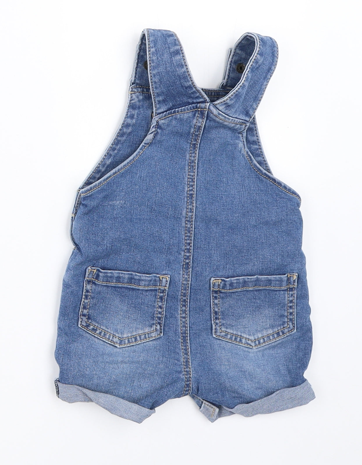 F&F Boys Blue  Denim Dungaree One-Piece Size 3-6 Months